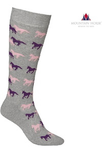 Mountain Horse Junior Running Horse Sock 60960 - Grey Melange